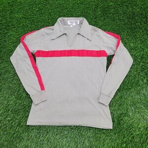 Vintage 80s MOD Campus Polo Shirt Womens XS/S 17x25 Gray USA